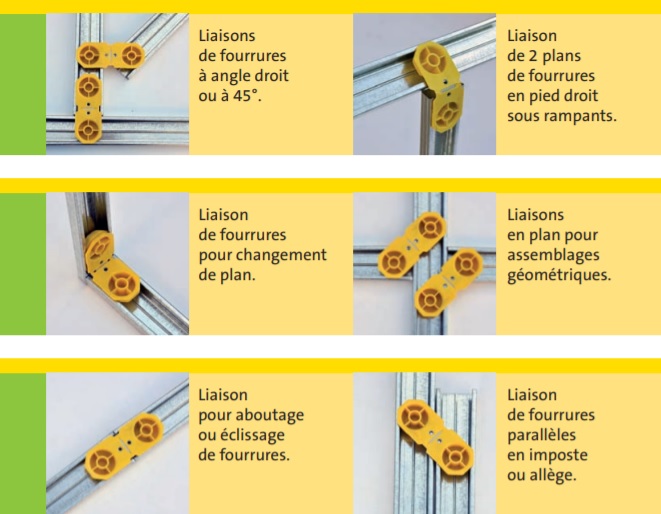 Schéma des différentes installations possibles du Connector Optima Isover
