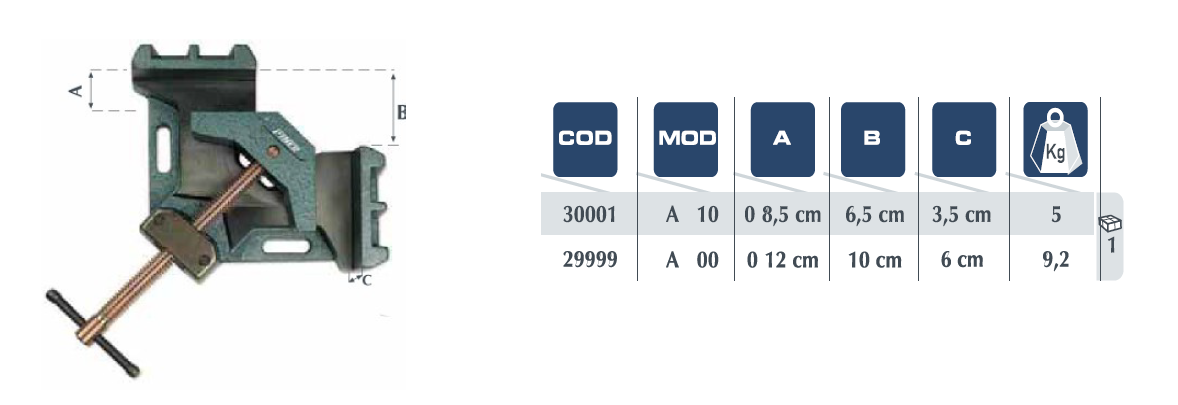 Dimensions de la presse d'angle pour métal de la marque Piher