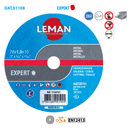 Boite de 25 disques à tronçonner plat mini métal Expert image