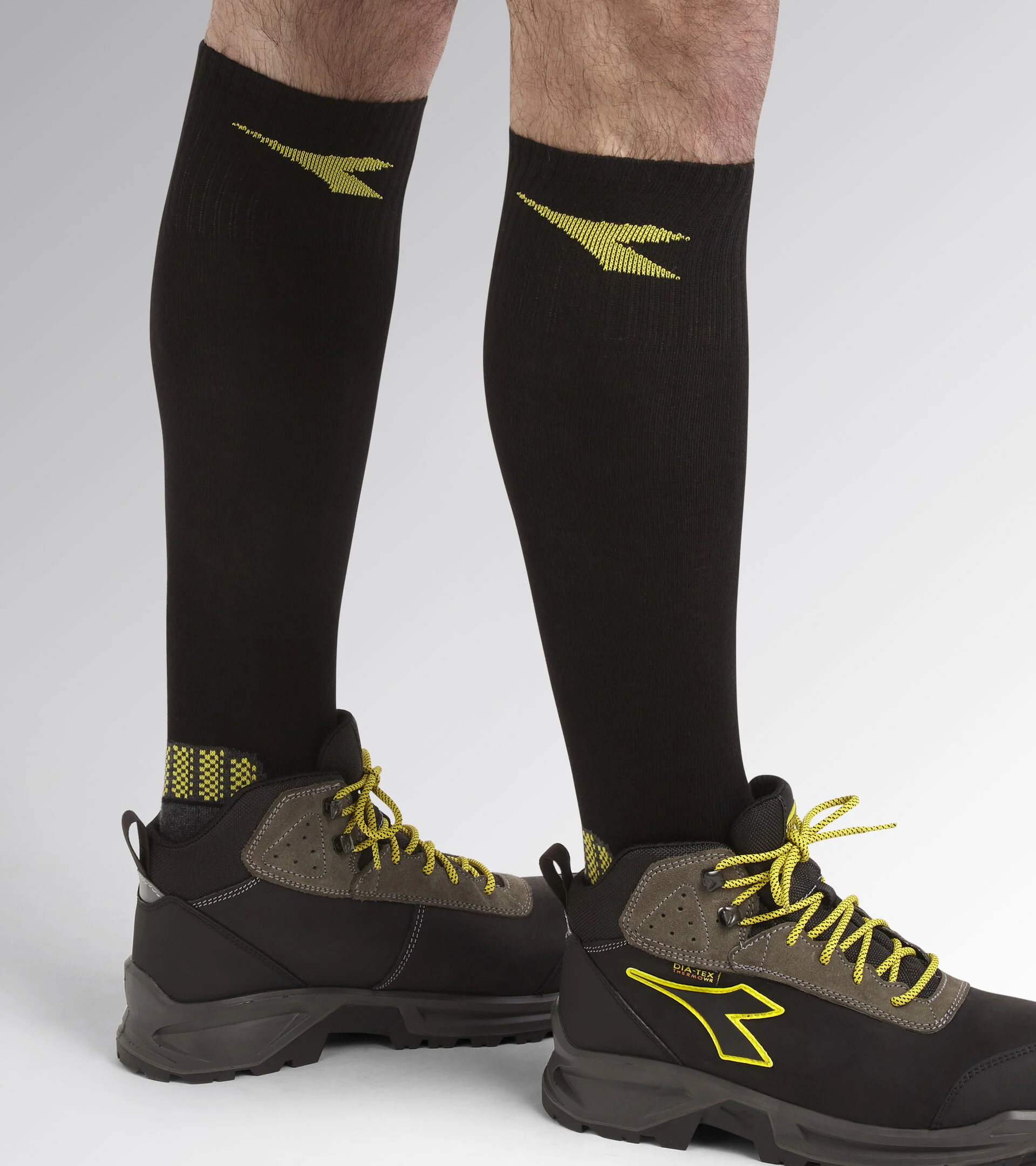 Chaussettes de travail d'hiver en coton - Noir/Gris image