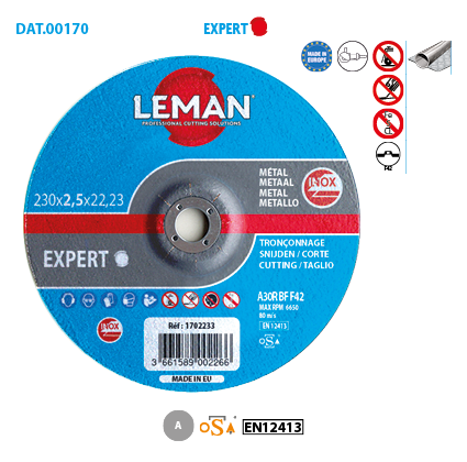 Boite de 25 disques à tronçonner déporté métal Inox Expert image