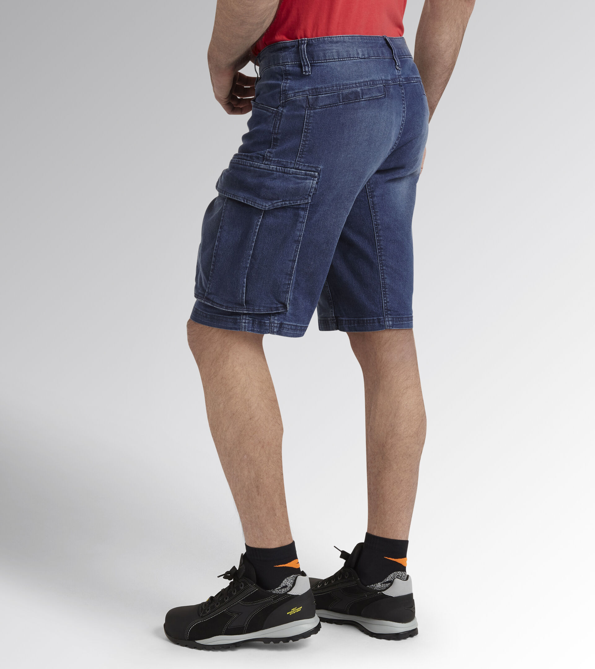 Bermuda de travail en jean STONE CARGO LIGHT - Bleu/Vert image