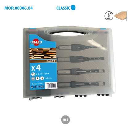 Coffret de 4 bédanes Mortaisage Classic ø Queue 15,9mm image
