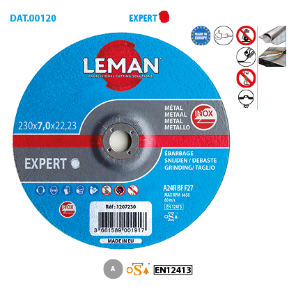 Boite de 10 disques à tronçonner déporté ébarbage Inox Expert image