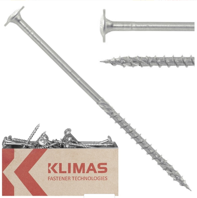Vis à bois zinguée blanc - tête ronde - filetage partiel - empreinte torx - pointe anti-fendage image