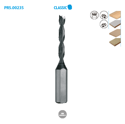 Mèche à tourillons carbure monobloc pour bois Classic image