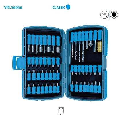 Coffret embouts et forets bois 1/4'' 56 pcs Classic image