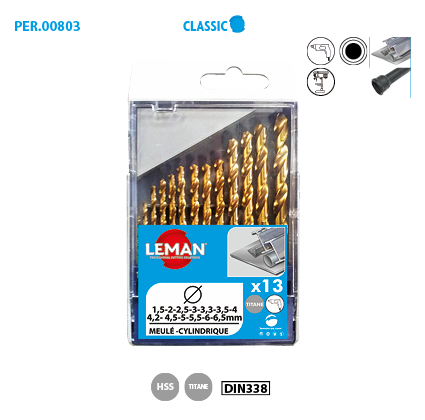 Coffret 13 forets métal HSS titane Classic image