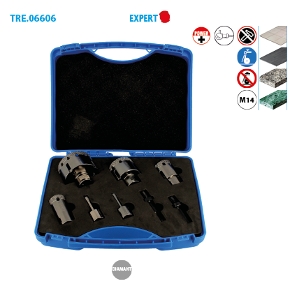 Coffret de 6 trépans diamantés M14 grès cérame Expert image
