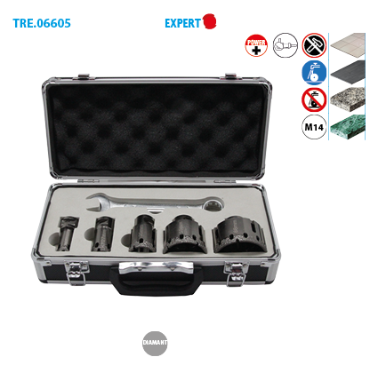 Coffret de 5 trépans diamantés M14 grès cérame Expert image