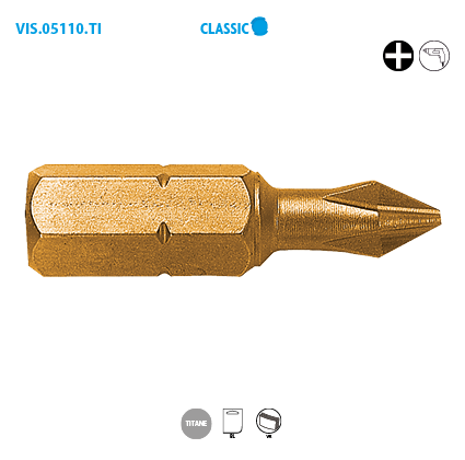 Embout de vissage série courte 1/4'' - PHILLIPS® titane Classic image