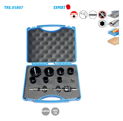 Coffret de 7 trépans bi-métal colbat 8% Expert image