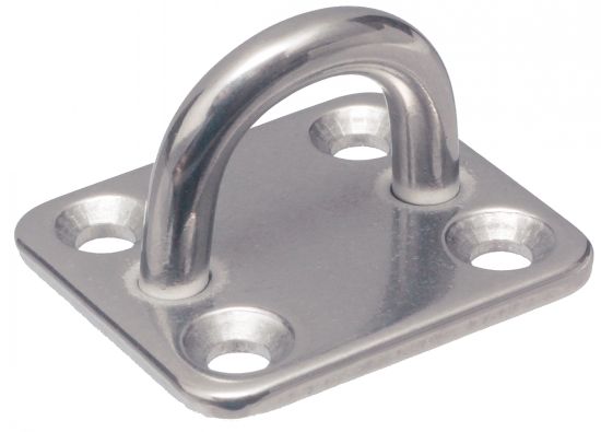 Lot De 5 Pontets Sur Platine En Inox A2 - Dimensions 50x60 Mm, Hauteur Totale 40 Mm - Anneau Intérieur 27x30 Mm, Fil Diamètre 10 Mm - Pour Fixation Solide - 4