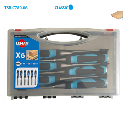 Coffret de 6 ciseaux à bois manche bi-matière Classic image