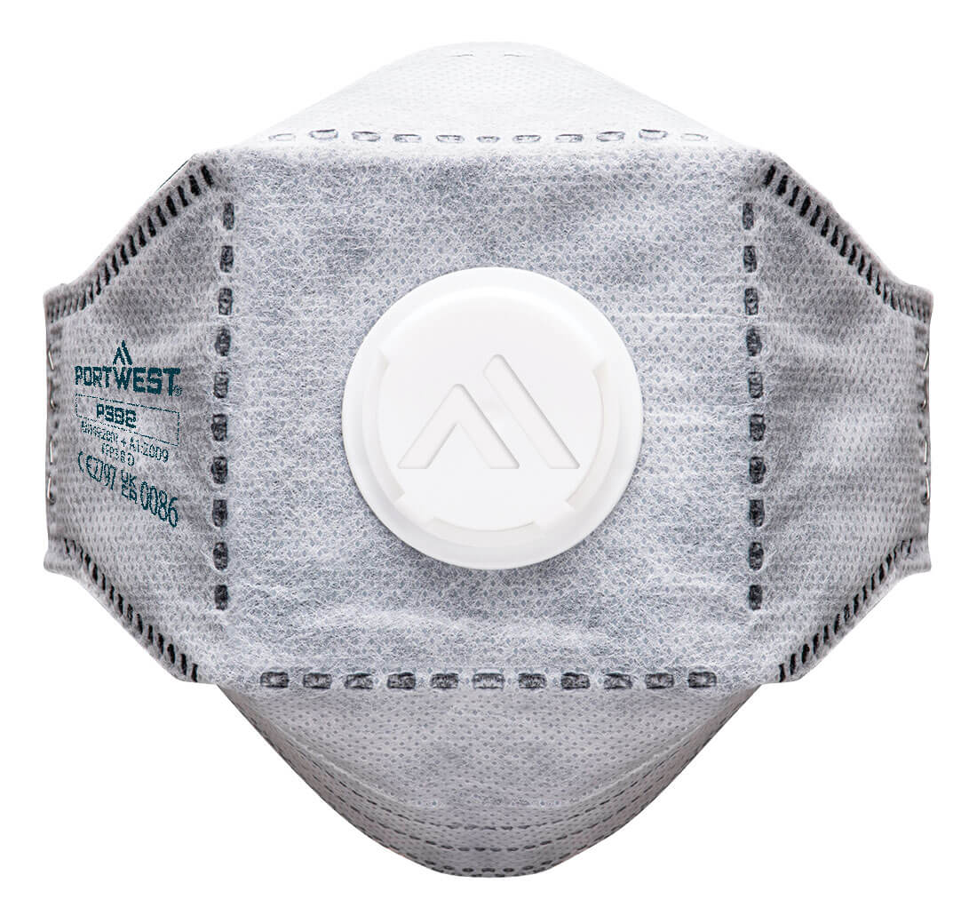 Boite de 10 masques EAGLE FFP3 plat pliable en carbone avec valve Blanc image