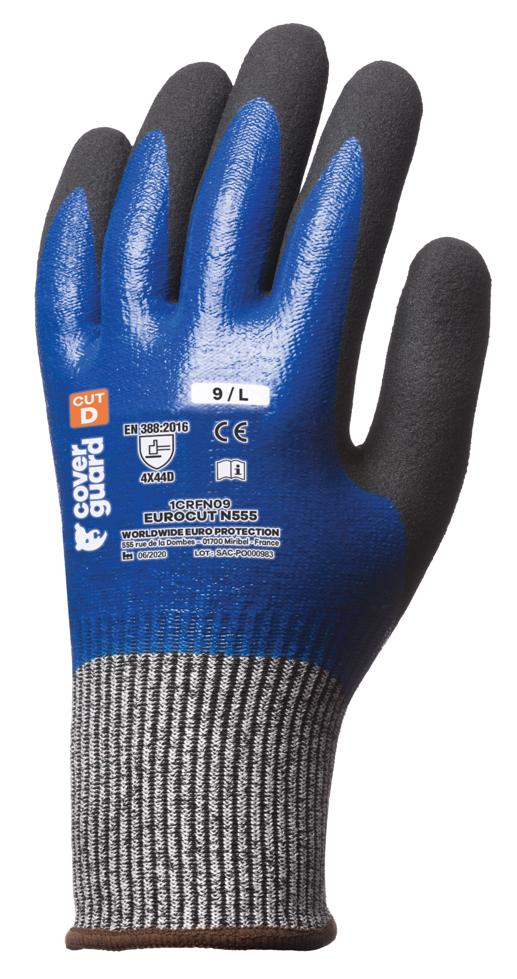Lot de 5 paires de gants anti-coupure double enduction EUROCUT N555 image