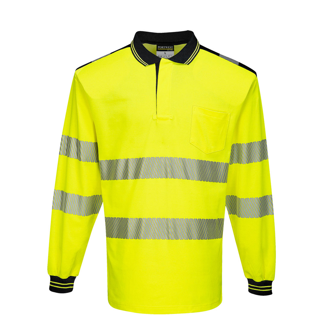 Polo PW3 Haute Visibilité ML Jaune/Noir image