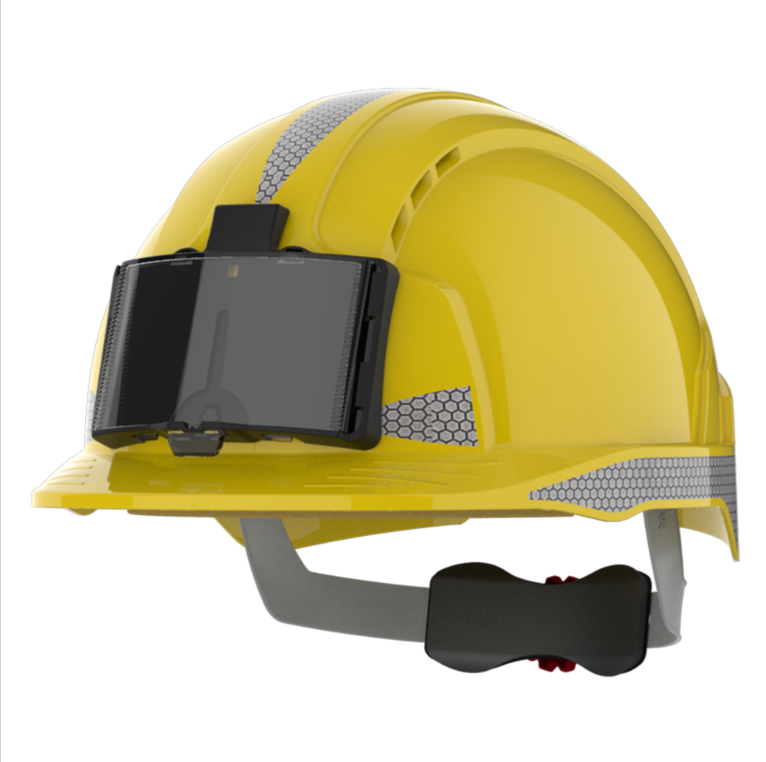 Casque de sécurité crémaillère ventilé porte badge EVOLite - CR2 Gris image