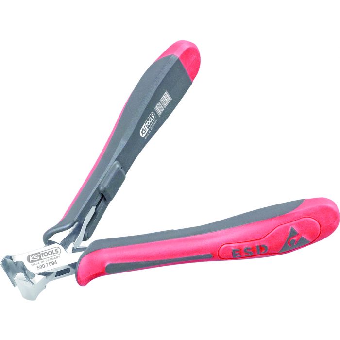 Pince électronique coupante frontale avec bec long et laerge finement biseauté, 125 mm image