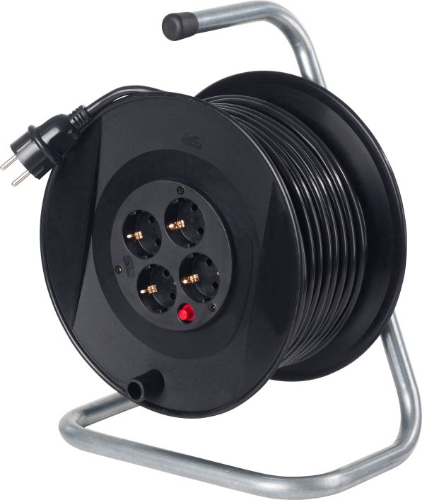 ENROULEUR DE CABLE A TAMBOUR 285MM H05VV-F3G1,5 - IP20 - NOIR image