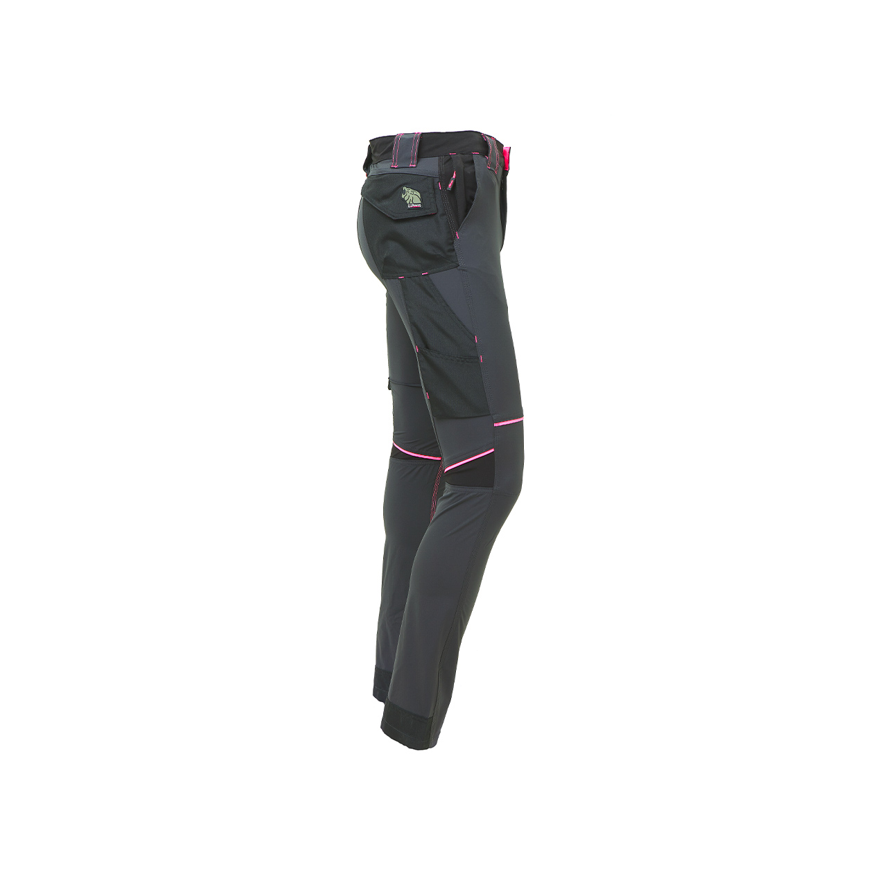 Pantalon de travail en tissu Femme WORLD - Gris/Fuchsia image
