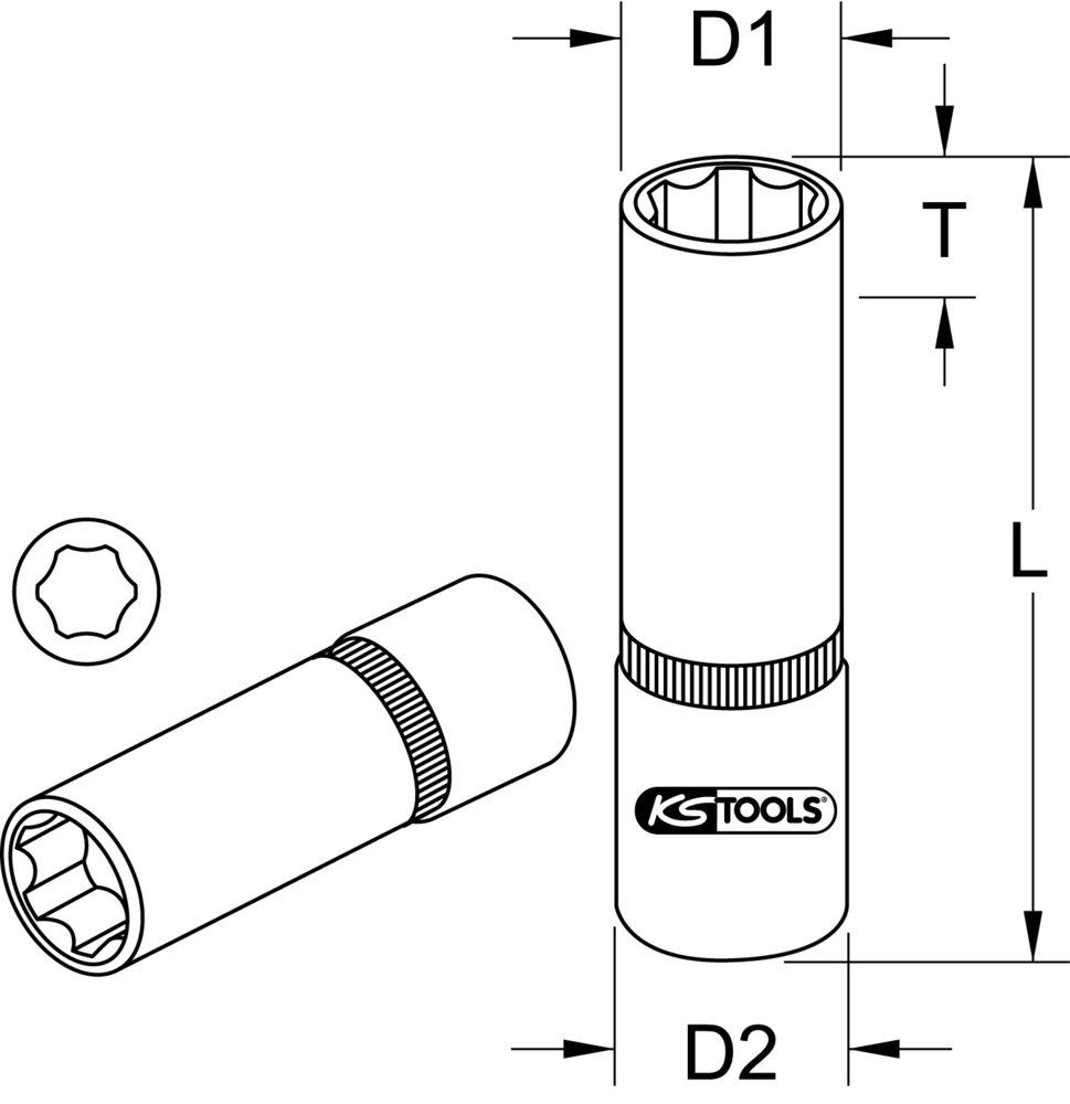 Douilles longues ULTIMATE® 1/4  6 pans image