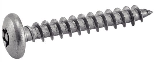 Vis à bois tête cylindrique large six lobes inviolable - Avec téton central pour penture - Inox A2 image