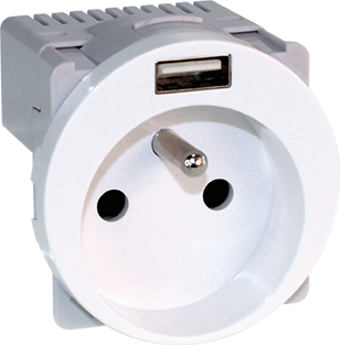Prise courant 2P+T 16A + USB type A - COMETE image