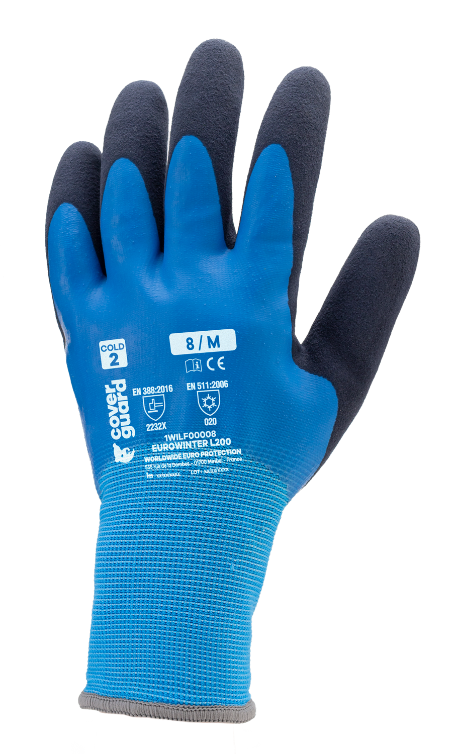 Lot de 5 - GANTS EUROWINTER L200 - Tricot bleu sans couture à base de polyester - Forme ergonomique - Poignet tricot image