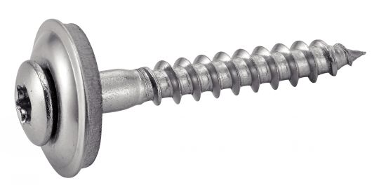 Vis à bois tête fraisée bombée six lobes - Avec rondelle EPDM Ø20 - Inox A2 image
