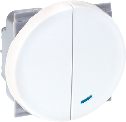 Interrupteur combiné double poussoir lumineux / non lumineux - COMETE image
