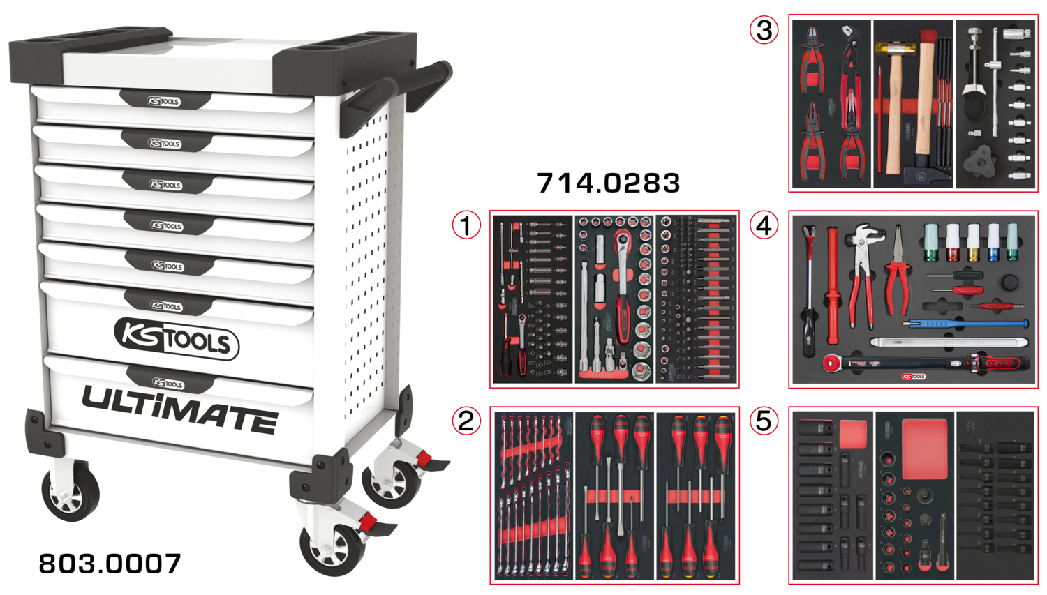 Servantes ULTIMATE 7 tiroirs équipées de 283 outils image
