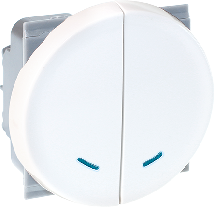 Interrupteur combiné double poussoir lumineux - COMETE image