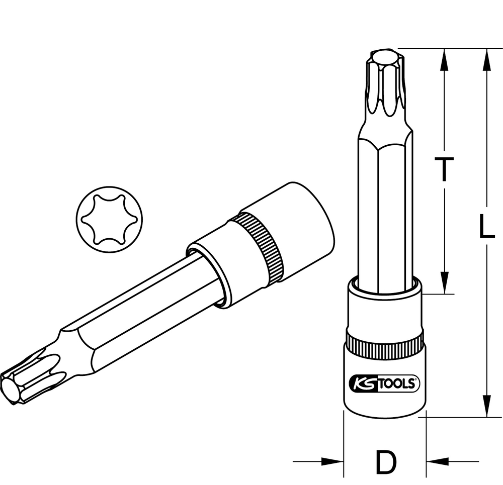 Douille tournevis ULTIMATE® TORX® 1/2'', L.110 mm - T60 image