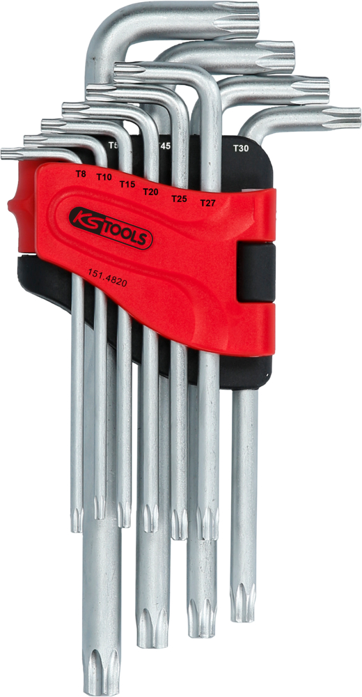 Jeu de 10 clés mâles TORX® percé longues, TB8 à TB50 image