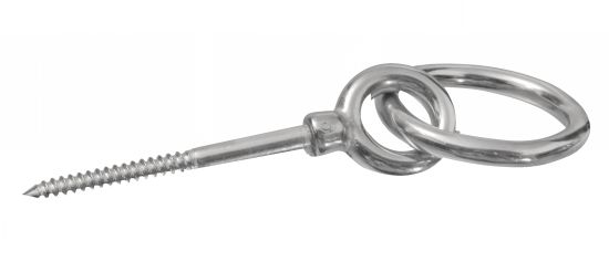 (Lot de 5) Piton à œil avec anneau articulé - Filetage Bois - Inox A4 image