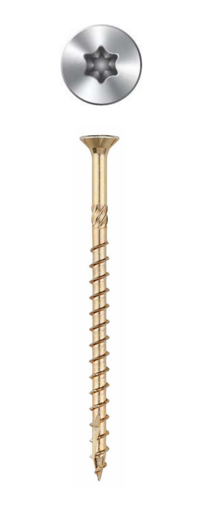 Vis à bois à haut rendement - Tête Fraisée - Filetage partiel - Empreinte Torx - Pointe anti-fendage - Bichromatée image