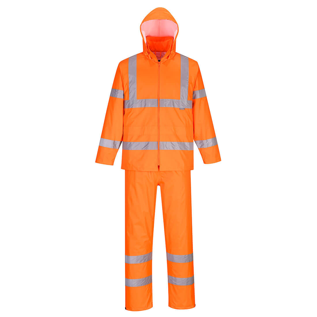 Ensemble de pluie enroulable haute visibilité Orange image