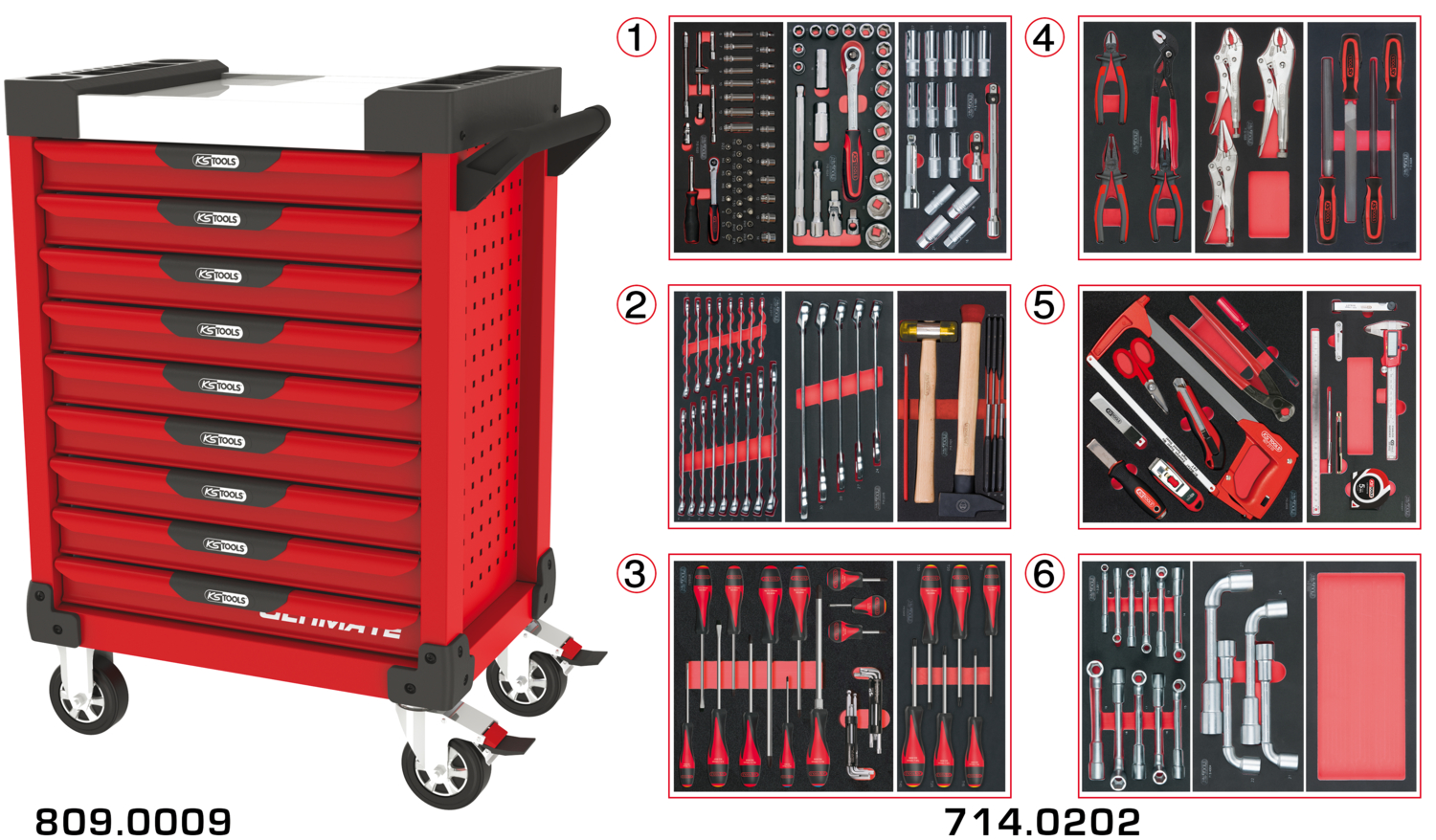 rouge 9 tiroirs équipée de 202 outils image