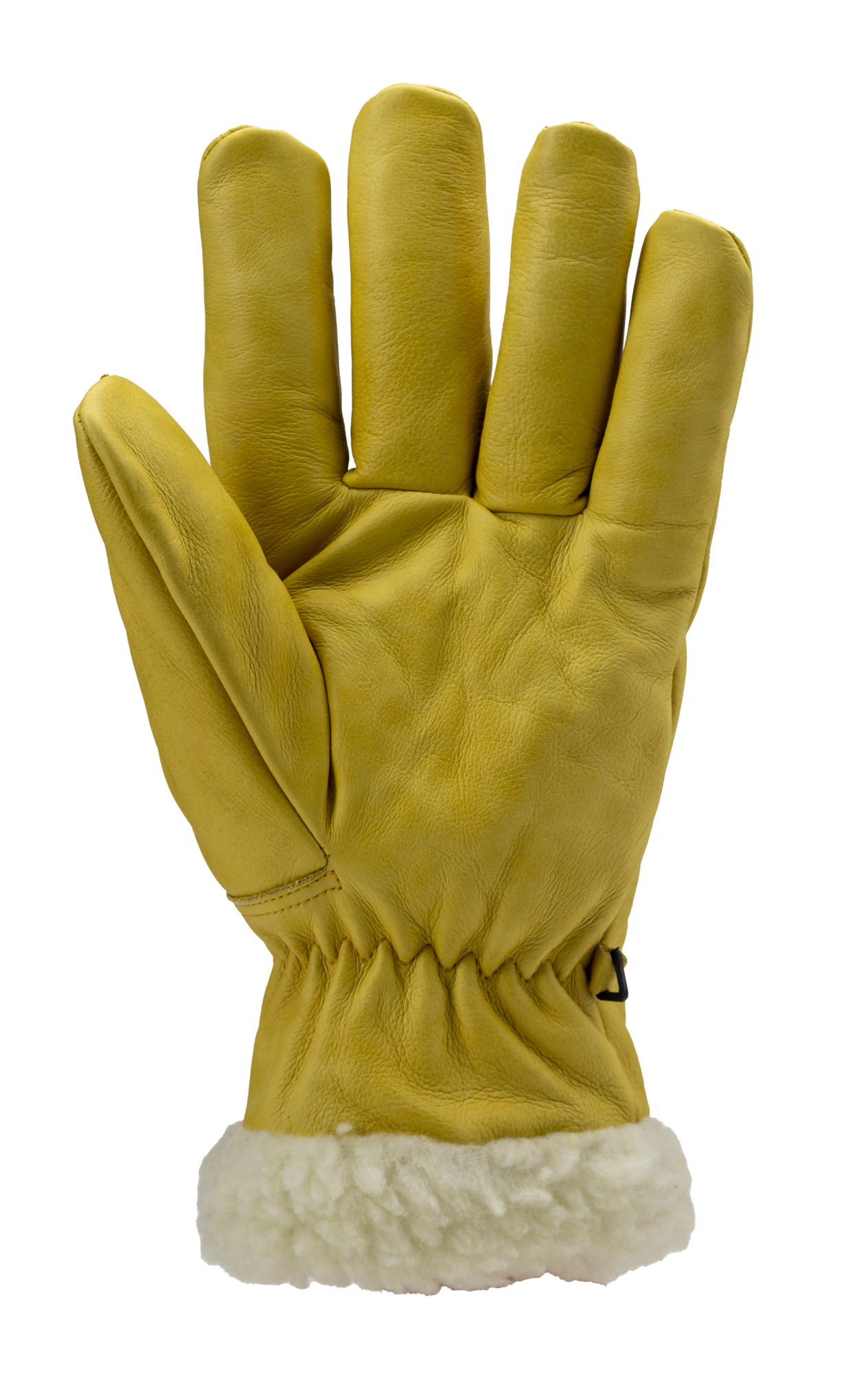 Lot de 6 paires de gants EUROWINTER ISLANDE - Cuir de vachette pleine fleur jaune - Fourrure synthétique en polyamide image