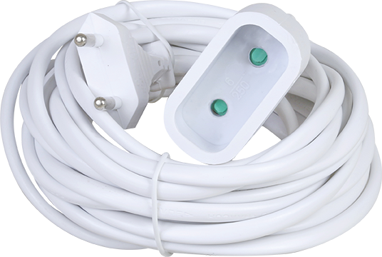Rallonge électrique 2P, 6A, 230V - H03 VVH2-F - Blanc image