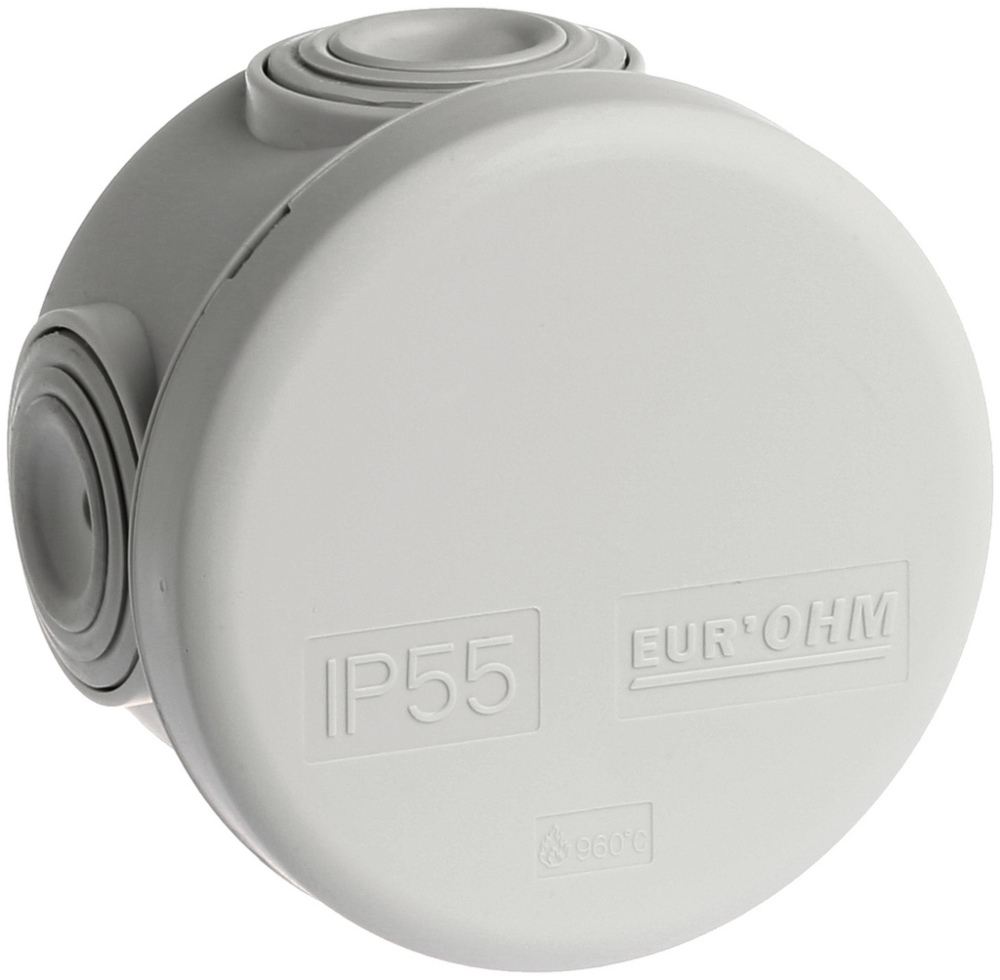 Boîte de dérivation ronde étanches enclipsables - 4 entrées - 960°C - IP55 - SUM'OHM image