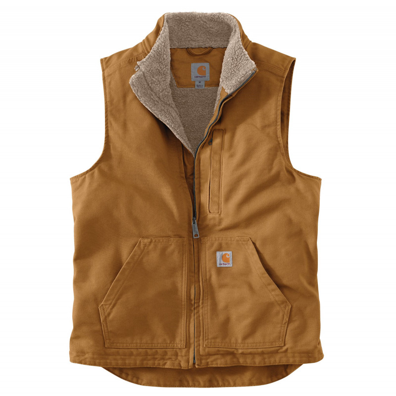 Gilet de travail sans manches doublé Sherpa Cotton Duck - Marron XXL image