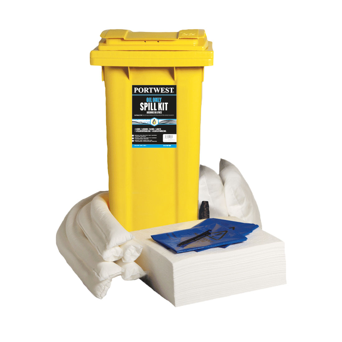 kit absorbants 120 litres pour hydrocarbures Blanc image