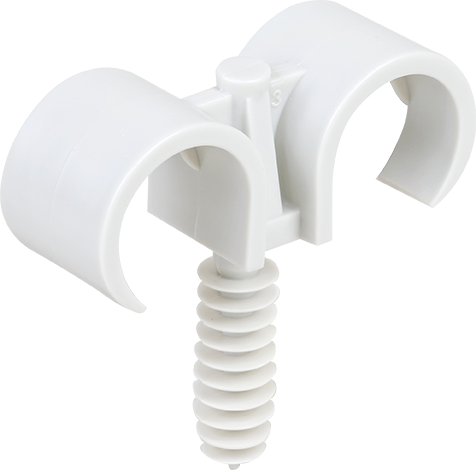 Clips de fixation double "parapluie" avec cheville pour conduits ICTA ou IRL image