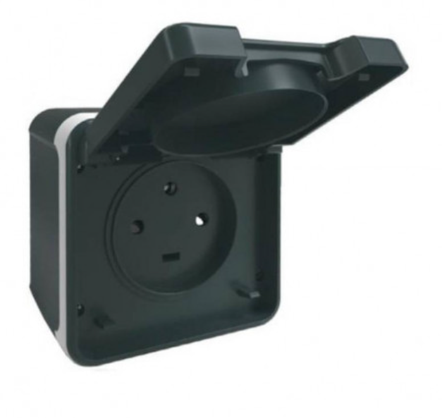 Prise courant PC 20A gris saillie IP55 - OXXO image