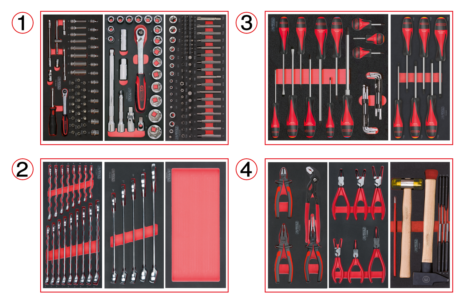 Composition d'outils 4 tiroirs pour servante, 241 pièces image