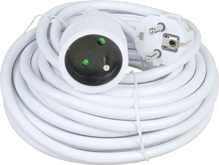 Rallonge électrique 2P+T, 10/16A, 230V - H05 VV-F 3G1,5MM² image