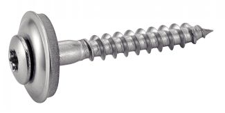 Vis à bois tête fraisée bombée six lobes - Avec rondelle EPDM Ø15 - Inox A2 image