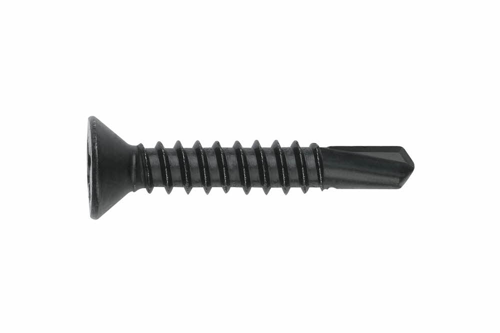 Vis auto-perceuses filetées à tôle et PVC - Tête fraisée - Empreinte PH - Zinguée Noire image